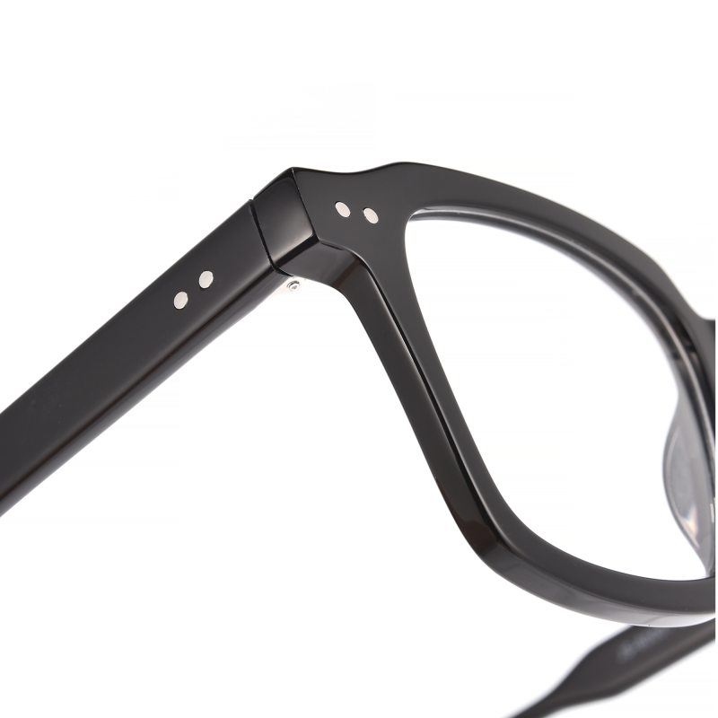 Close-up of black eyeglasses frame