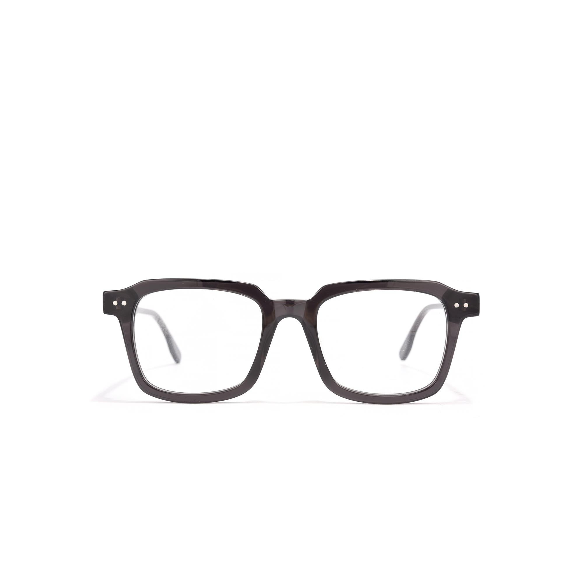 Ladbroke Optical GREY FRONT Black square-frame eyeglasses on white background.