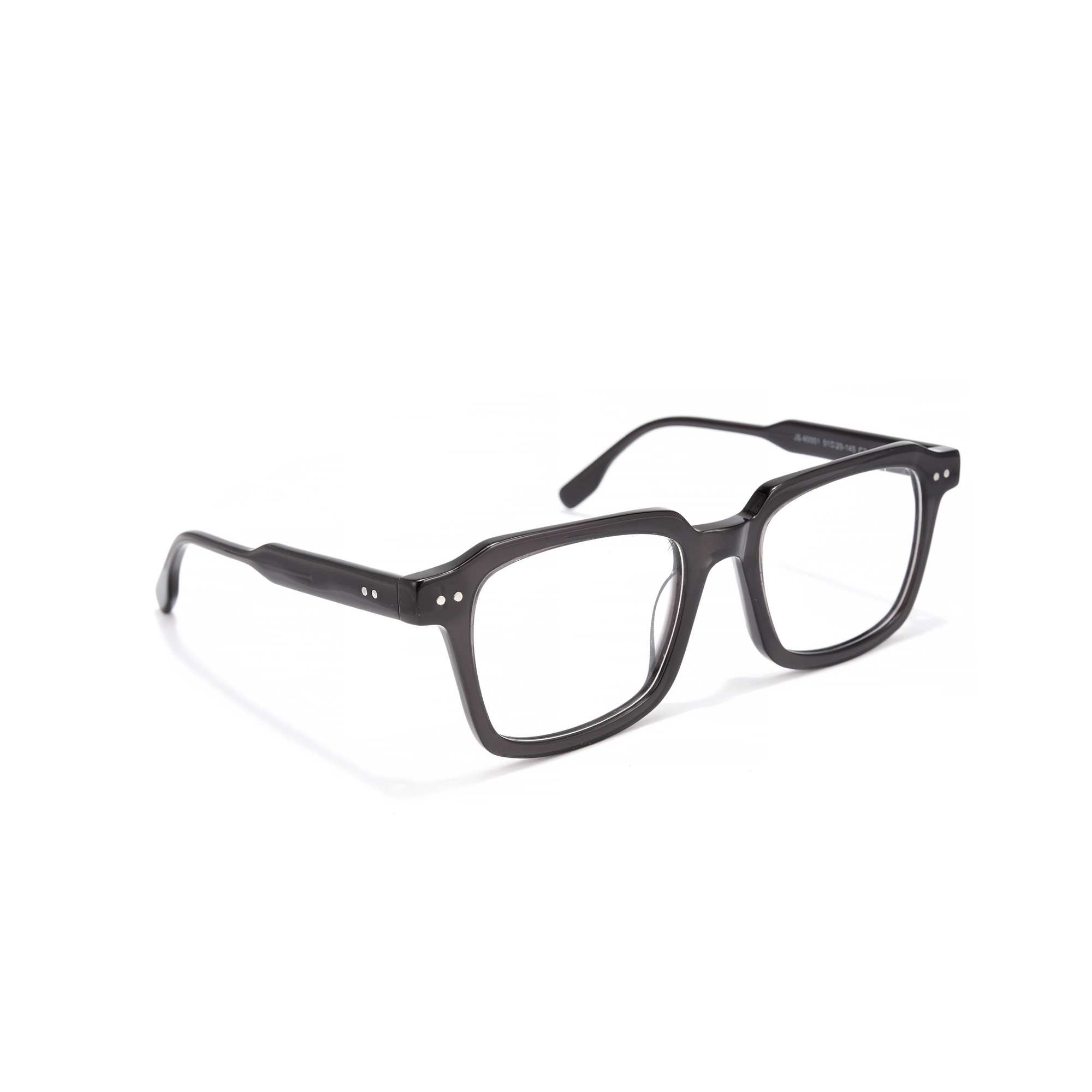 Ladbroke Optical GREY SIDE Grey rectangular eyeglasses with clear lenses.