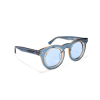 Blue round sunglasses with blue lenses