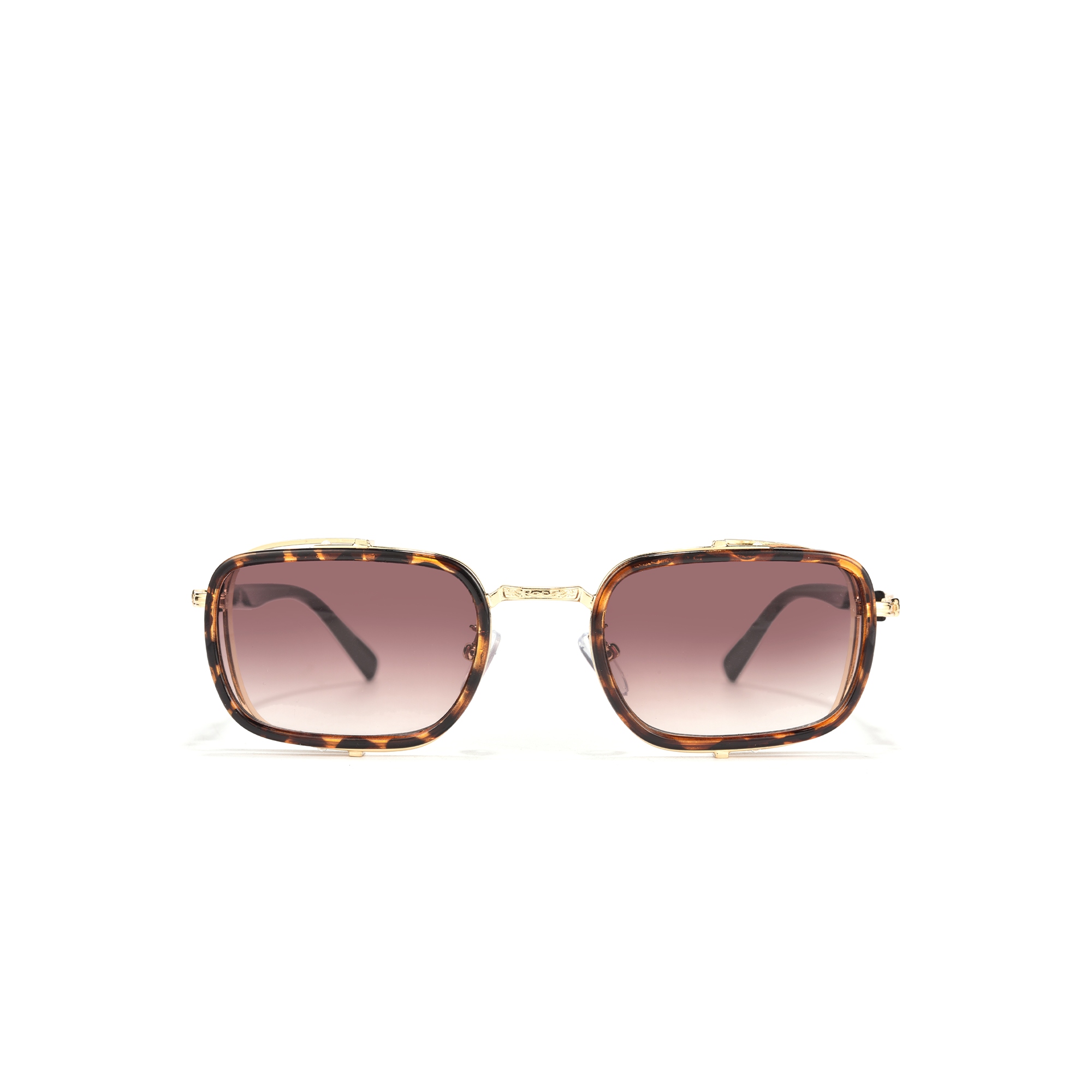 Melody sunglasses gradient brown front Rectangular tortoiseshell sunglasses with gradient lenses.