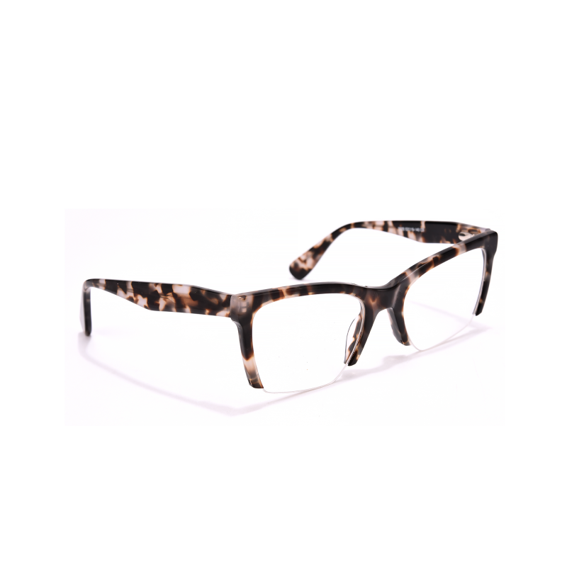 Tortoise shell eyeglasses on white background