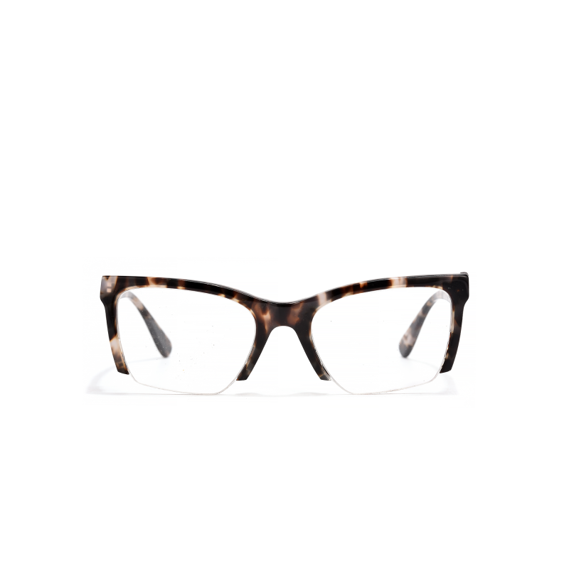 Tortoiseshell eyeglasses on white background