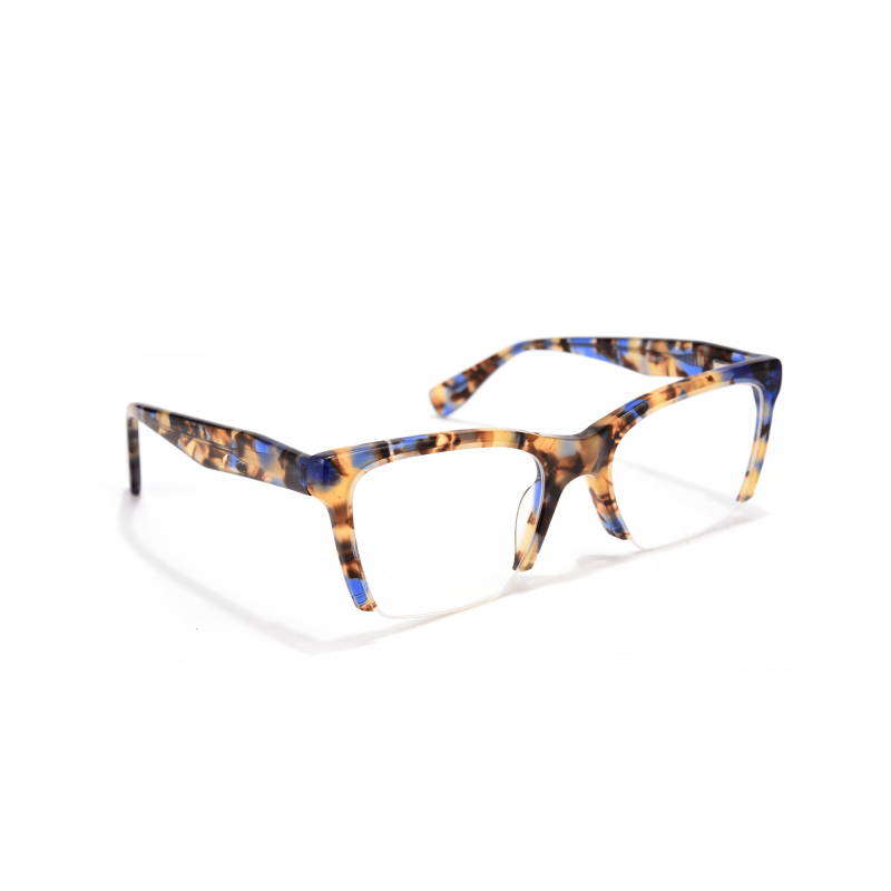 Colorful tortoiseshell glasses with clear lenses