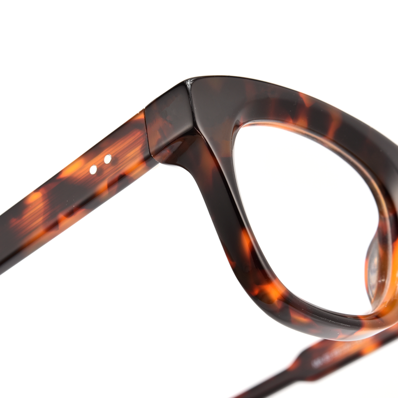 Close-up of tortoiseshell eyeglass frame
